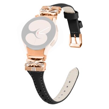 Rose Gold Buckle Strap Samsung Galaxy Watch6 40mm / 44mm / Watch6 Classic 43mm / 47mm Watch Band - Black