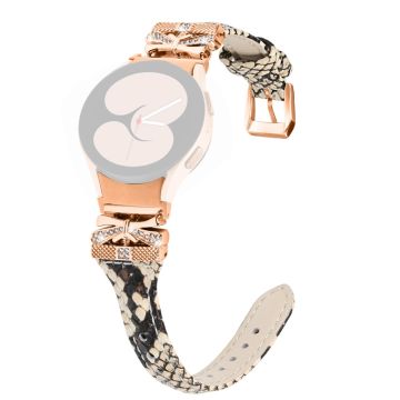 Rose Gold Buckle Strap Samsung Galaxy Watch6 40mm / 44mm / Watch6 Classic 43mm / 47mm Watch Band - Snake Texture