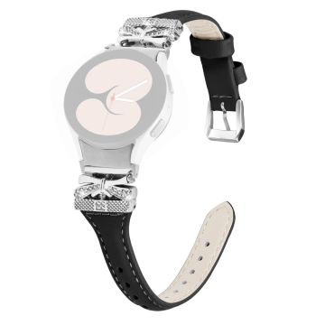 Silver Buckle Watchband Samsung Galaxy Watch6 44mm / Watch6 Classic 43mm / 47mm Watch Strap - Black