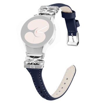 Silver Buckle Watchband Samsung Galaxy Watch6 44mm / Watch6 Classic 43mm / 47mm Watch Strap - Dark Blue