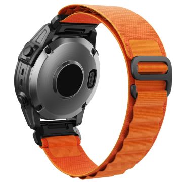 Garmin Fenix 7 / Forerunner 965 / 955 / 945 / 935 Watch Strap Nylon Loop Quick Release 22mm Wristband - Orange