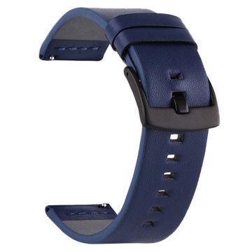 Suunto 9 / 9 Baro / 7 Replacement Watch Band 24mm Vegan Leather Watch Strap - Blue / Black / Black