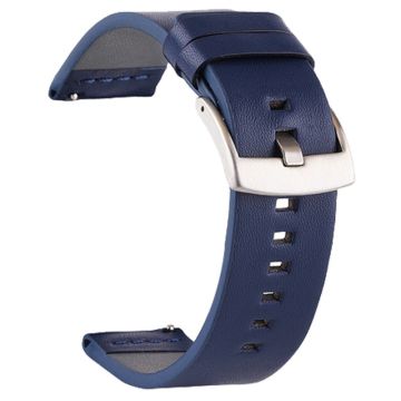 Suunto 9 / 9 Baro / 7 Replacement Watch Band 24mm Vegan Leather Watch Strap - Blue / Silver / Black