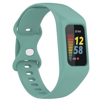 Fitbit Charge 6 / 5 / 4 / 3 Watch Strap Integrate Silicone Watch Band with Case Cover - Green