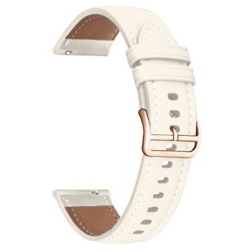 Garmin vivoactive 5 / Venu 2 Plus / Venu Sq Vegan Leather Watch Strap Gold Buckle 20mm Watch Band - White