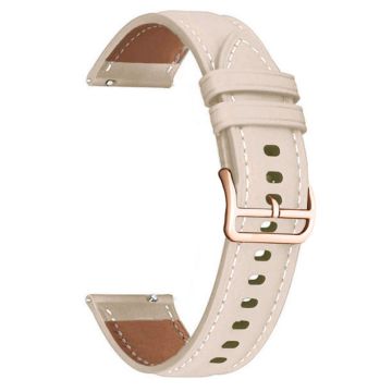 Garmin vivoactive 5 / Venu 2 Plus / Venu Sq Vegan Leather Watch Strap Gold Buckle 20mm Watch Band - Apricot