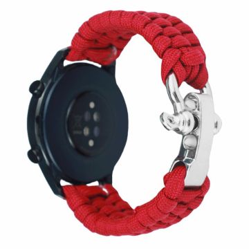 Huawei Watch GT4 46mm / Samsung Galaxy Watch3 45mm Watch Strap 22mm Braided Rope Wrist Band - Red