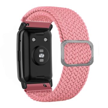 Huawei Watch Fit / Watch Fit Special Edition Watch Band Nylon Braided Elastic Wrist Strap - Pink