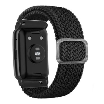 Huawei Watch Fit / Watch Fit Special Edition Watch Band Nylon Braided Elastic Wrist Strap - Black