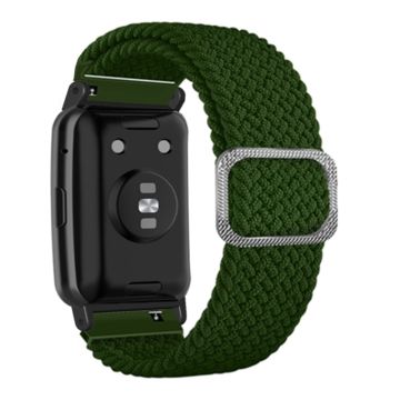 Huawei Watch Fit / Watch Fit Special Edition Watch Band Nylon Braided Elastic Wrist Strap - Army Green