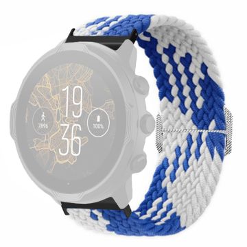 Suunto Spartan Sport Wrist HR Baro / Suunto 7 Watch Strap 24mm Braided Nylon Band - Blue+White