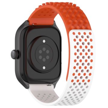 Huami Amazfit GTS 4 Mini / Samsung Gear Sport / Huawei Watch 2 Flexible Watch Strap 20mm Breathable Watch Band - Orange / White