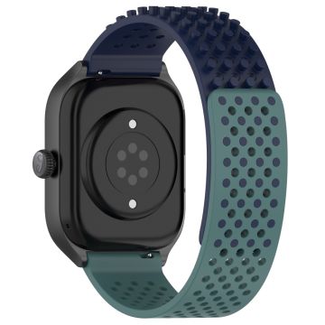 Huami Amazfit GTS 4 Mini / Samsung Gear Sport / Huawei Watch 2 Flexible Watch Strap 20mm Breathable Watch Band - Midnight Blue / Olive Green