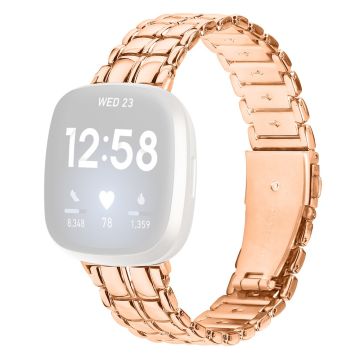 Fitbit Versa 4 / Sense 2 Smartwatch Metal Replacement Wrist Strap - Rose Gold