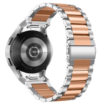 Samsung Galaxy Watch 20mm Stainless Steel Strap Quick Release Connector Watch Band - Silver / Rose Gold