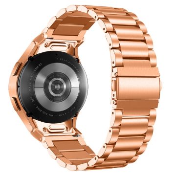 Samsung Galaxy Watch 20mm Stainless Steel Strap Quick Release Connector Watch Band - Rose Gold