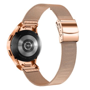 Samsung Galaxy Watch 20mm Quick Release Strap Milanese Watch Band with Connector - Rose Gold