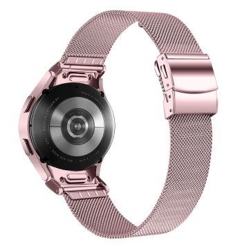 Samsung Galaxy Watch 20mm Quick Release Strap Milanese Watch Band with Connector - Rose Pink