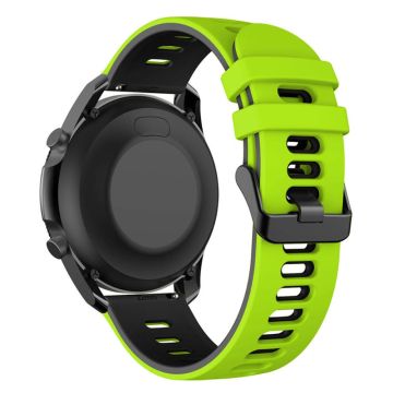 Samsung Galaxy Watch3 45mm / Garmin Venu 3 Watch Strap 22mm Dual Color Flexible Watchband - Lime+Black