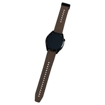 Universal 22mm PU Leather and Flexible Watch Band Replacement with Magnetic Folding Buckle - Coffee