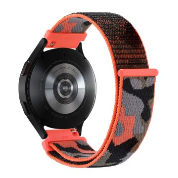 Samsung Galaxy Watch3 45mm / Garmin Venu 3 Watch Band 22mm Nylon Loop Camouflage Strap - Orange Camo