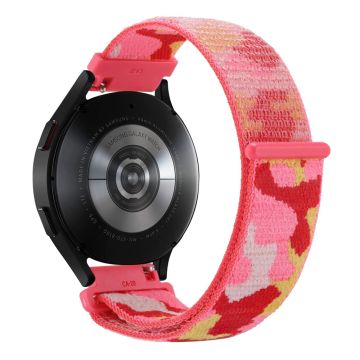 Samsung Galaxy Watch3 45mm / Garmin Venu 3 Watch Band 22mm Nylon Loop Camouflage Strap - Red Camo