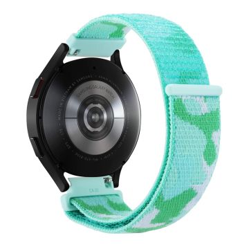 Samsung Galaxy Watch3 45mm / Garmin Venu 3 Watch Band 22mm Nylon Loop Camouflage Strap - Lime Camo