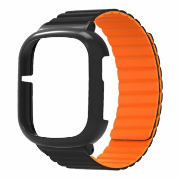 Honor Watch 4 Flexible Watch Band Magnetic Wrist Strap with Bump Resistant Watch Case - Black+Orange
