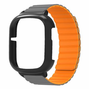 Honor Watch 4 Flexible Watch Band Magnetic Wrist Strap with Bump Resistant Watch Case - Grey+Orange