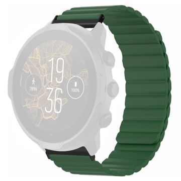 Suunto Spartan Sport Wrist HR Baro / Suunto 7 Magnetic Band 24mm Silicone Watch Strap - Army Green