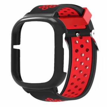 Honor Watch 4 Adjustable Strap Dual Color Flexible Band with Watch Case - Black+Red