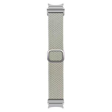 Samsung Galaxy Watch6 / Watch 5 / Watch4 Strap Adjustable Nylon Braided Watch Band - Pearl White