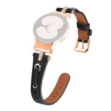 Samsung Galaxy Watch4 / Watch5 - Genuine Cow Leather Watchband - Black