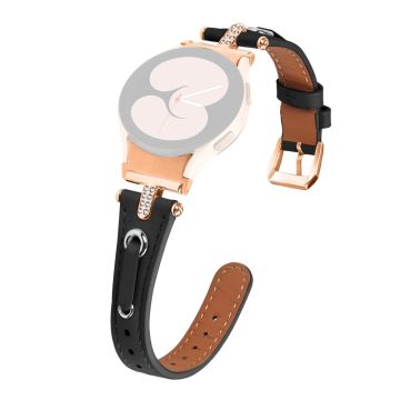 Samsung Galaxy Watch6 Watchband Genuine Cow Leather Strap - Black