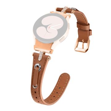 Samsung Galaxy Watch6 Watchband Genuine Cow Leather Strap - Brown