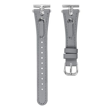 LG Watch Sport Wrist Watch Band Genuine Cow Leather T-shape Strap - Grey