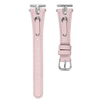 LG Watch Sport Wrist Watch Band Genuine Cow Leather T-shape Strap - Pink