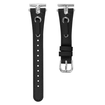 LG Watch Sport Wrist Watch Band Genuine Cow Leather T-shape Strap - Black