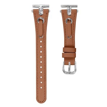 LG Watch Sport Wrist Watch Band Genuine Cow Leather T-shape Strap - Brown