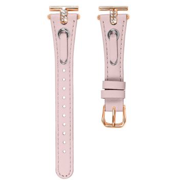 LG Watch Sport Wrist Watch Band Genuine Cow Leather Strap Replacement - Pink