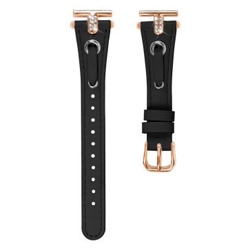 LG Watch Sport Wrist Watch Band Genuine Cow Leather Strap Replacement - Black