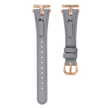 LG Watch Sport Wrist Watch Band Genuine Cow Leather Strap Replacement - Grey