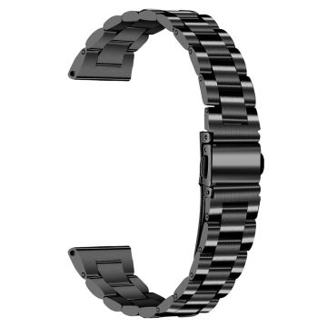 Samsung Galaxy Watch5 / Watch4 316L Stainless Steel 3-Bead Watch Strap 20mm Replace Band - Black