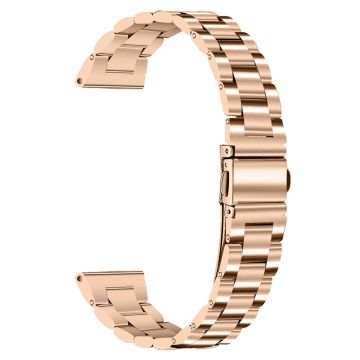 Samsung Galaxy Watch5 / Watch4 316L Stainless Steel 3-Bead Watch Strap 20mm Replace Band - Rose Gold