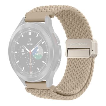 DUX DUCIS Mixture Pro Series Nylon Woven Strap Samsung Galaxy Watch6 / Watch5 / Huawei Watch GT3 Magnetic Buckle 20mm Watchband - Beige