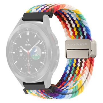 DUX DUCIS Mixture Pro Series Nylon Woven Strap Samsung Galaxy Watch6 / Watch5 / Huawei Watch GT3 Magnetic Buckle 20mm Watchband - Rainbow