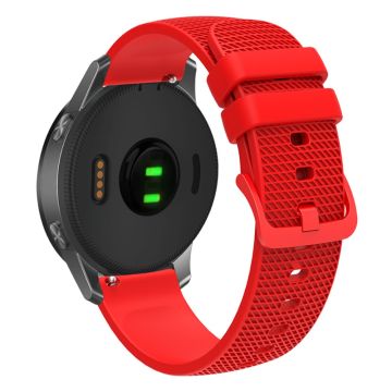 Garmin Vivomove 3 / GarminMove 3 Silicone Watch Strap 20mm Plaid Pattern Sport Bands - Red