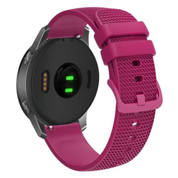 Garmin Vivomove 3 / GarminMove 3 Silicone Watch Strap 20mm Plaid Pattern Sport Bands - Fuchsia