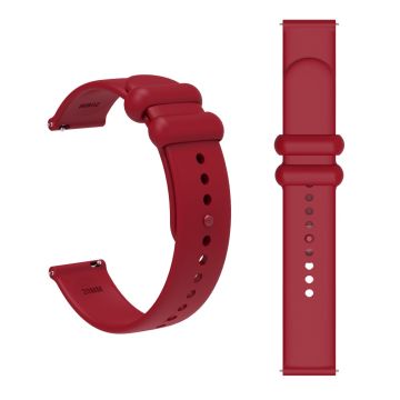 Garmin Vivomove 3 / GarminMove 3 Silicone Strap 20mm Button Buckle Watch Band - Wine Red