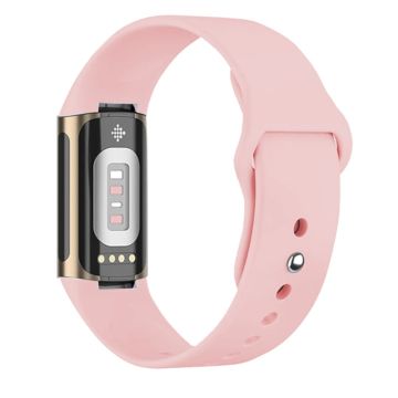 KALEBOL KLB-DKGJ-001 Fitbit Charge 3 / 4 Watch Band Silicone Adjustable Wrist Strap - Rose Pink